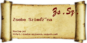 Zsebe Szimóna névjegykártya